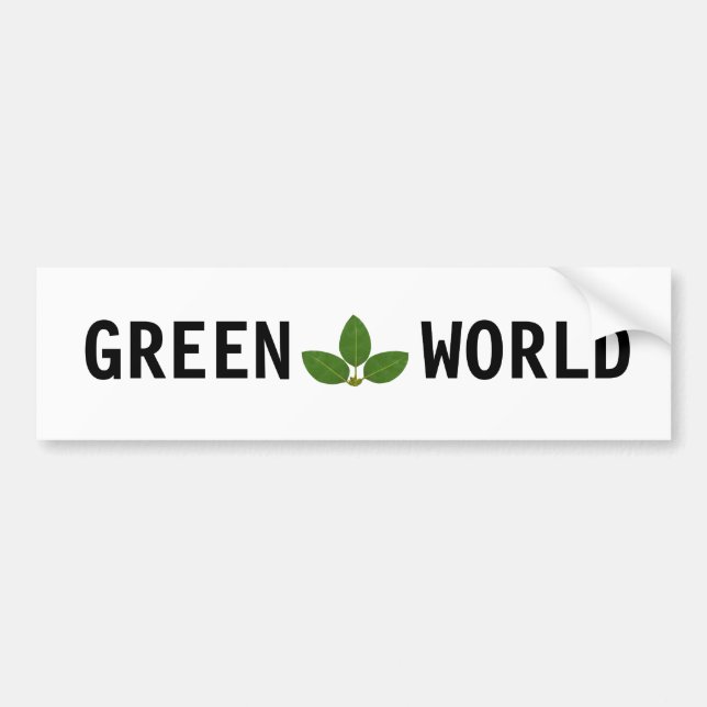 Modern Green Laurel Leaves Personalized Bumper Sticker (Front)
