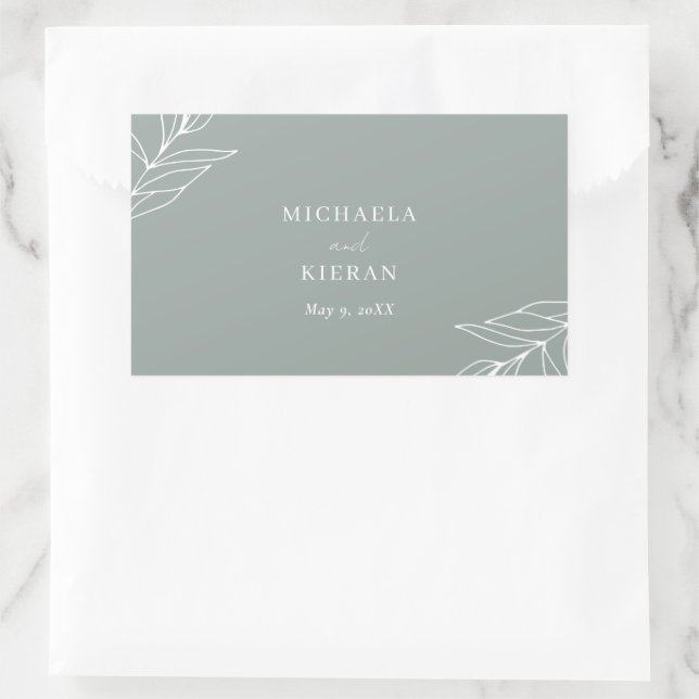 Modern Green Leaf Garden Wedding Sticker (Bag)