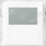 Modern Green Leaf Garden Wedding Sticker<br><div class="desc">Modern wedding stickers in a green,  white and gold design perfect for your garden wedding. Customize with your names and wedding date or thank you message.</div>
