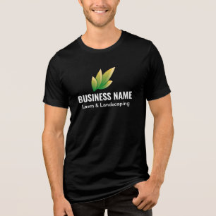 Modern Green Leaf Landscaping Logo Tri-Blend Shirt