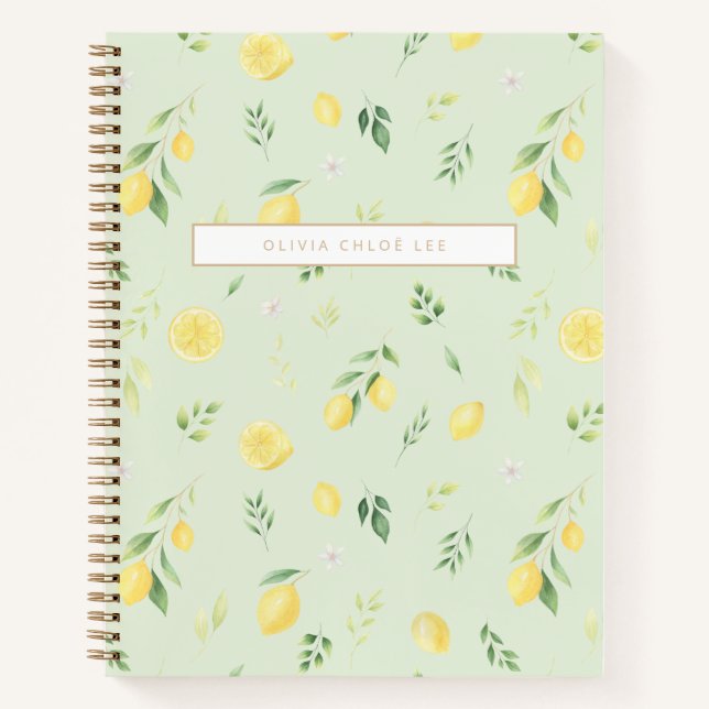 Modern Green Lemon Notebook – Fully Personalize (Front)