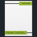 Modern Green Letterhead<br><div class="desc">A trendy Trendy Leaf Green Box Design adds colour and elegance to your letterhead</div>