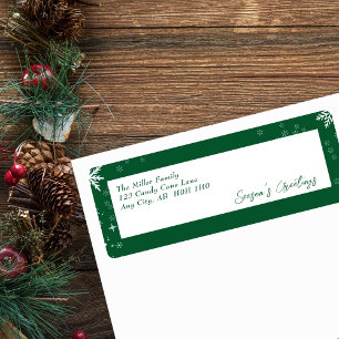 Modern Green Line Return Address Labels