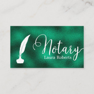 Modern Green Loan Signing Agent Business Card