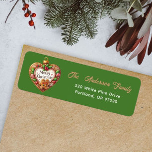 Modern Green Merry Christmas Heart Script