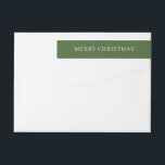 Modern Green Merry Christmas Return Address Wrap Around Label<br><div class="desc">Modern green Christmas return address wrap around labels featuring a simple and minimal design with the editable greeting "Merry Christmas" along with your return address.</div>