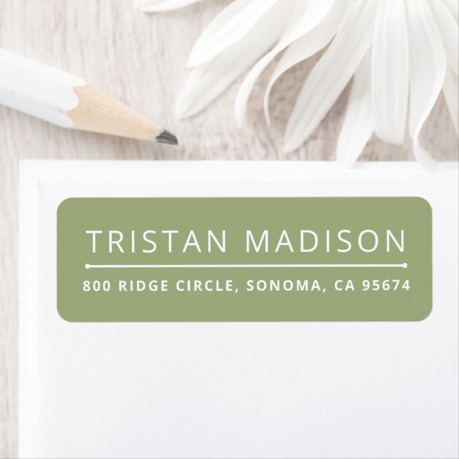 Modern Green Minimalist Elegant Return Address (Insitu)
