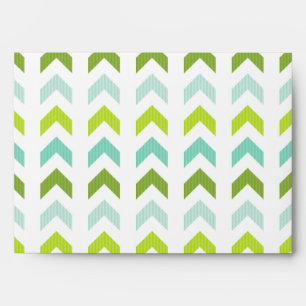 Modern Green, Mint, Aqua, White Geometric Pattern Envelopes