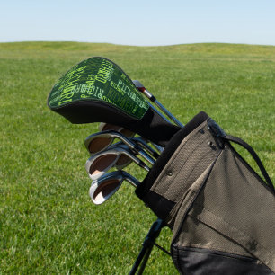 Modern Green Name, Typography Golf Head Cover