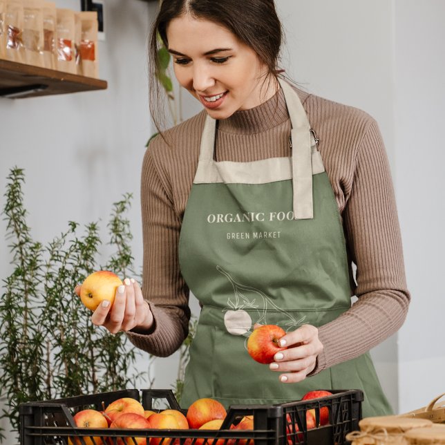 Modern Green Organic Food  Apron (Creator Uploaded)
