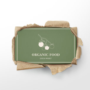 Modern Green Organic Food   Farm Market Logo Business Card