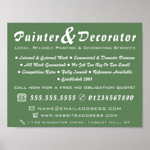 Modern Green Painter & Decorator Poster