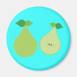 Modern Green Pear Magnet