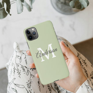 Modern Green   Personal Initial  iPhone 11Pro Max Case