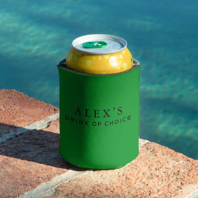 Modern Green Personalized Can Cooler (In Situ Pool)