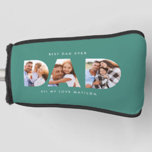 Modern green Photo Golf Personalized Gift for Dad Head Cover