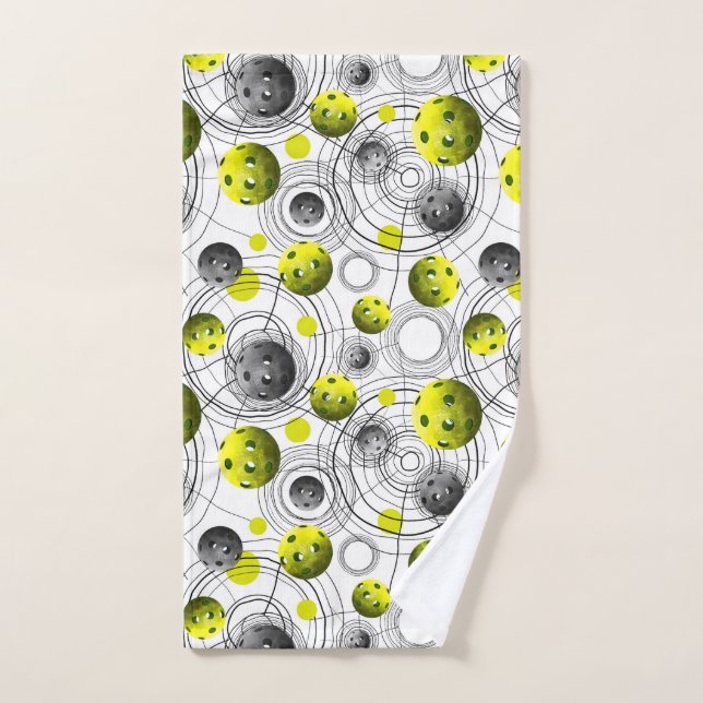 Modern Green Pickelball Sweat Towel (Hand Towel)