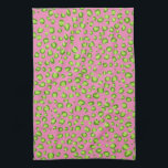 Modern Green Pink Leopard Pattern Animal Print Kitchen Towel<br><div class="desc">Decorate your kitchen with this cool towel. Makes a great housewarming,  birthday  or wedding gift! 
You can customize it and add text too.
Check my shop for lots more colours and patterns!</div>