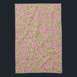 Modern Green Pink Leopard Pattern Animal Print Kitchen Towel<br><div class="desc">Decorate your kitchen with this cool towel. Makes a great housewarming,  birthday  or wedding gift! 
You can customize it and add text too.
Check my shop for lots more colours and patterns!</div>