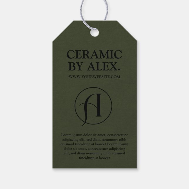 Modern Green Product Logo Hang Tag (Front)