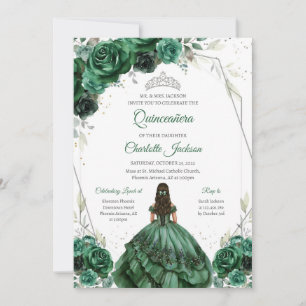 Modern Green Quinceanera Invitation