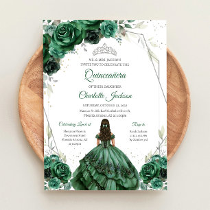 Modern Green Quinceanera Invitation
