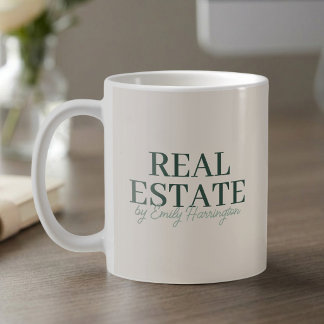 Modern Green Real Estate Agent Coffee Mug