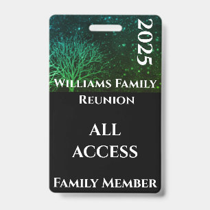 Modern Green Rustic Family Reunion Gift Badge