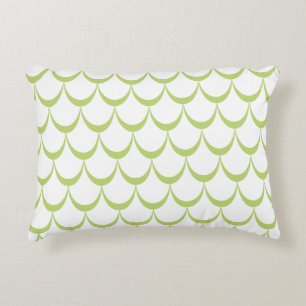 Modern Green Scallop Pattern Pillow