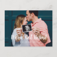 Modern Green Script Font We've Got News Pregnancy