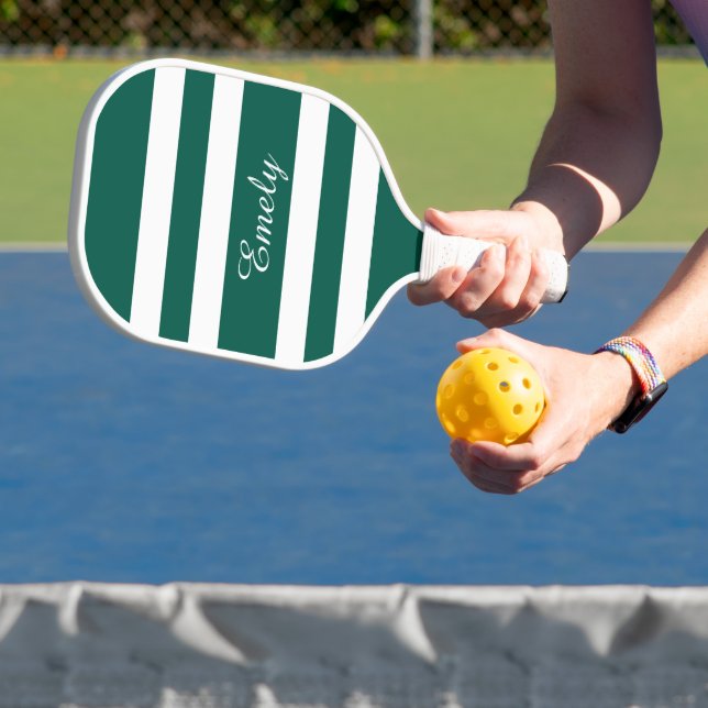 Modern Green Script Name Pickleball Paddle (Insitu)