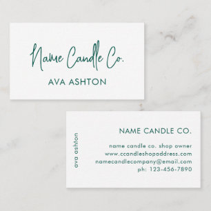 Modern Green Script Professional  Business Card