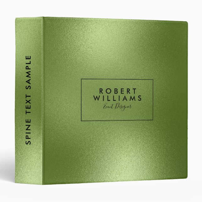 Modern Green Shiny Abstract Background Binder (Front/Spine)