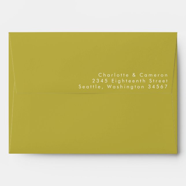 Modern Green Simple Preprinted Return Address Envelope (Back (Top Flap))