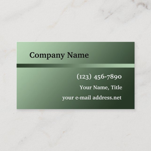 Modern Green Simple Stripe Business Card (Front)