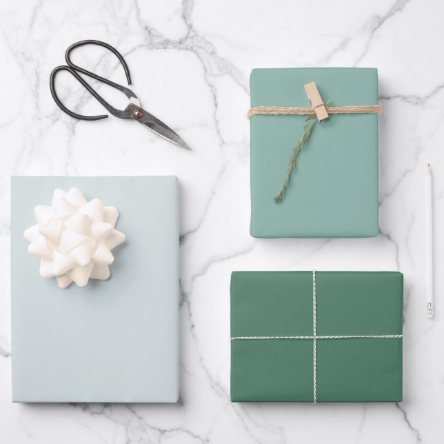 Modern Green Solid Colour Wrapping Paper Sheets (Front)