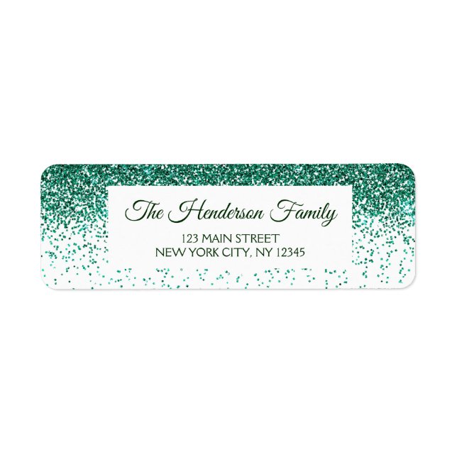 Modern Green Sparkly Glitter Elegant Christmas (Front)