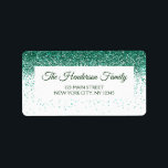 Modern Green Sparkly Glitter Elegant Christmas Label<br><div class="desc">Modern Green Sparkly Faux Glitter Elegant Christmas Label for a Christmas Invitation or Christmas Greetings Card. Please contact the designer for matching items.</div>