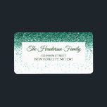 Modern Green Sparkly Glitter Elegant Christmas Label<br><div class="desc">Modern Green Sparkly Faux Glitter Elegant Christmas Label for a Christmas Invitation or Christmas Greetings Card. Please contact the designer for matching items.</div>