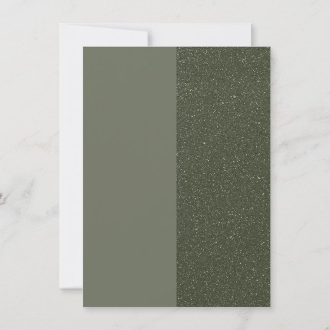 Modern Green Split Flat Announcement Card (Custom) (Front)