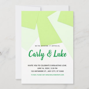 Modern Green Squares Wedding Invitation