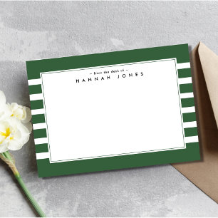 Modern Green Striped Border Card