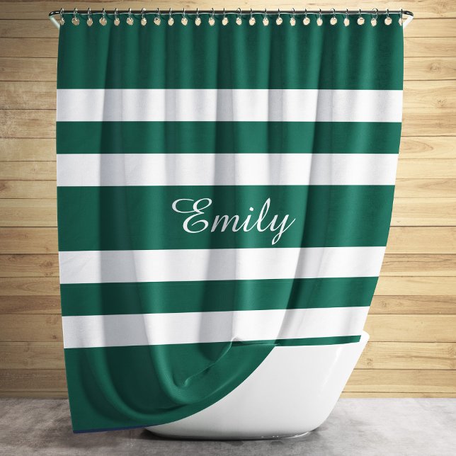 Modern Green Stripes Pattern Name (Modern Green Stripes Pattern Name Shower Curtain)
