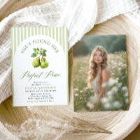 Modern Green Stripes Perfect Pear Bridal Shower