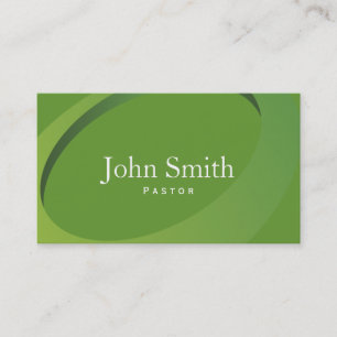 Modern Green Swirl Pastor Business Card