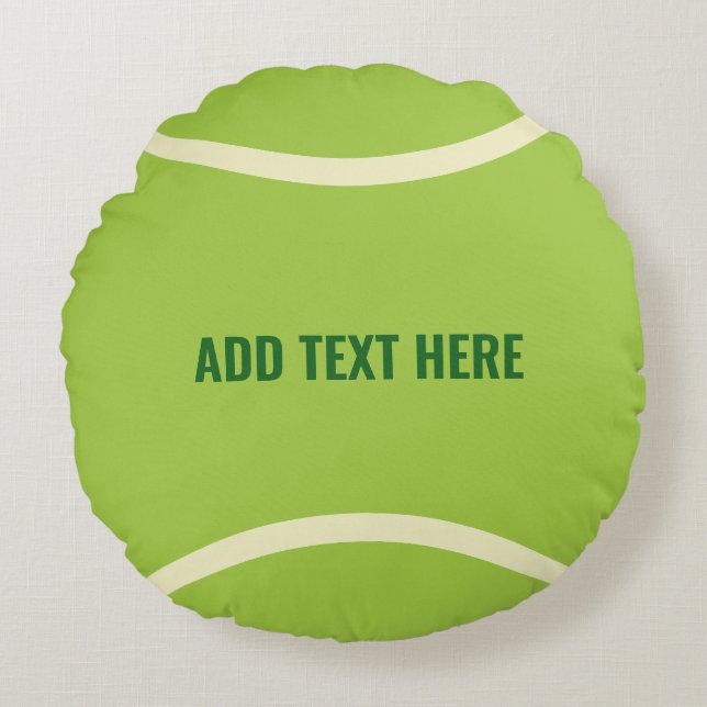 Modern Green Tennis Ball Gift Round Pillow (Front)