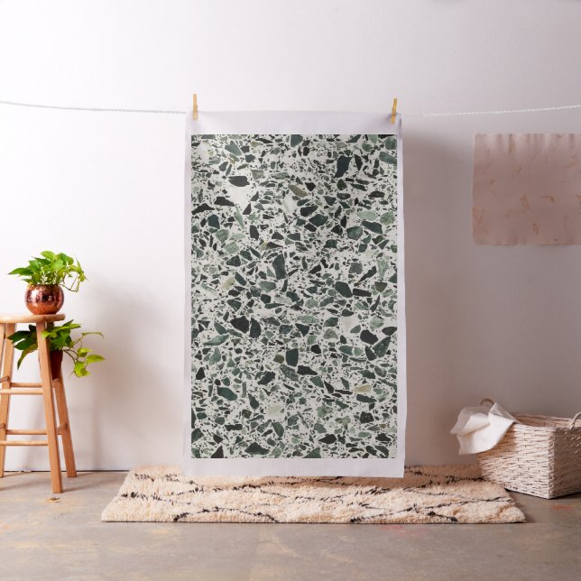 Modern Green Terrazzo Fabric (In Situ)