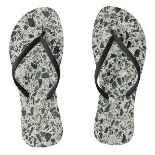 Modern Green Terrazzo Flip Flops
