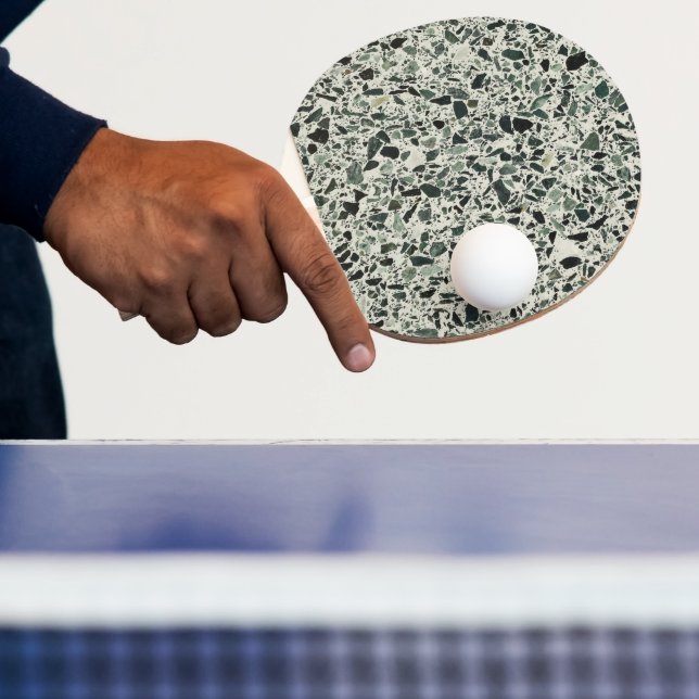 Modern Green Terrazzo Ping Pong Paddle (Insitu)