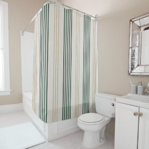 Modern Green Ticking Stripe Linen Texture